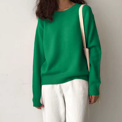 Cashmere Elegant Women Sweater Oversized Knitted Basic Pullovers O Neck Loose Soft Female Knitwear Jumper