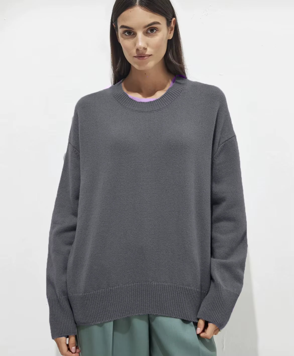 Cashmere Elegant Women Sweater Oversized Knitted Basic Pullovers O Neck Loose Soft Female Knitwear Jumper