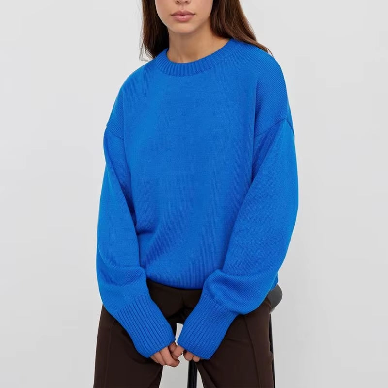 Cashmere Elegant Women Sweater Oversized Knitted Basic Pullovers O Neck Loose Soft Female Knitwear Jumper